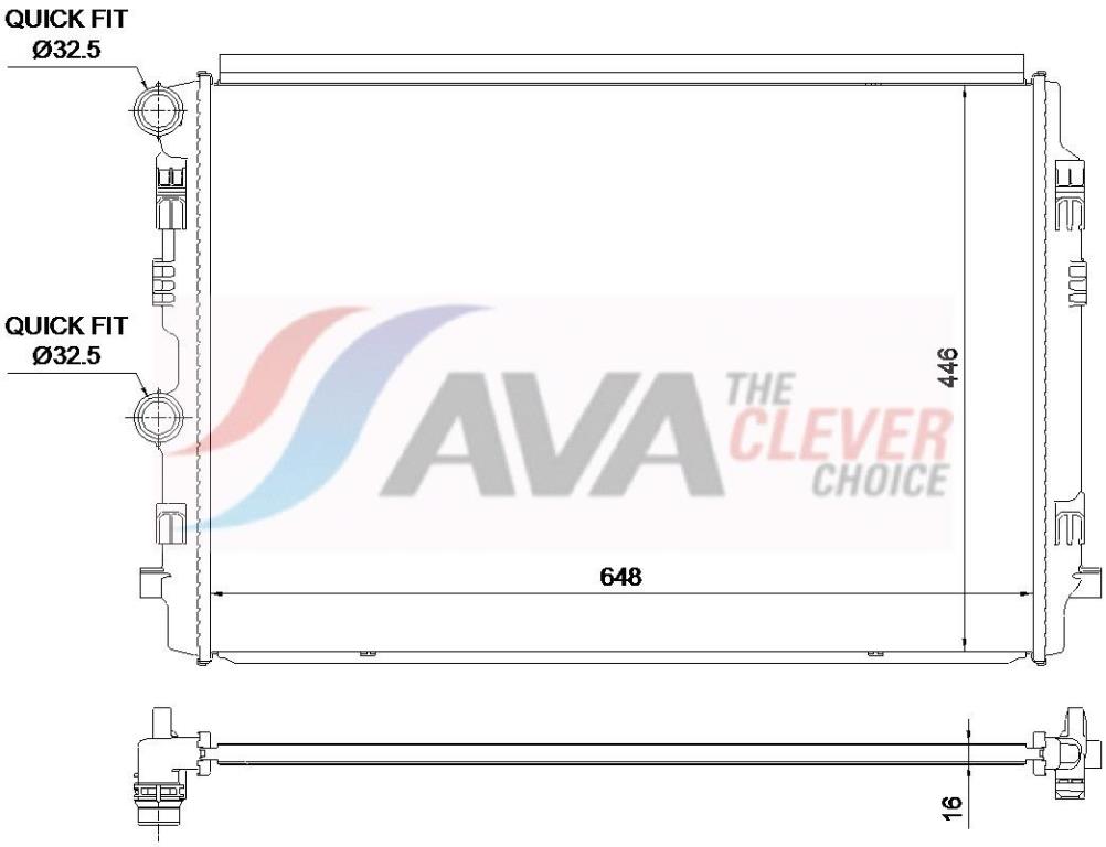 Radiateur moteur (Radiateur de refroidissement) AVA Deutschland GmbH ref. VN2464