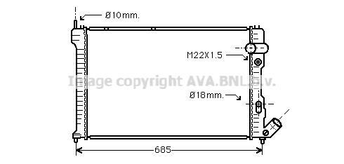 Radiateur moteur (Radiateur de refroidissement) AVA Deutschland GmbH CN2071