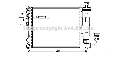Radiateur moteur (Radiateur de refroidissement) AVA Deutschland GmbH CN2077