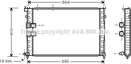 Radiateur moteur (Radiateur de refroidissement) AVA Deutschland GmbH CN2133