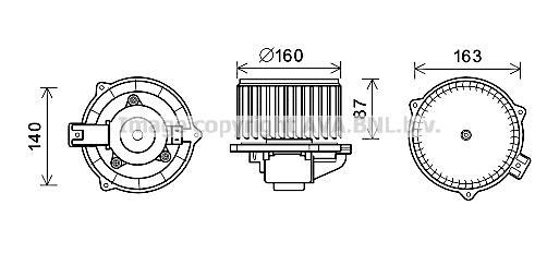 Moteur électrique, pulseur d'air habitacle AVA Deutschland GmbH CT8051