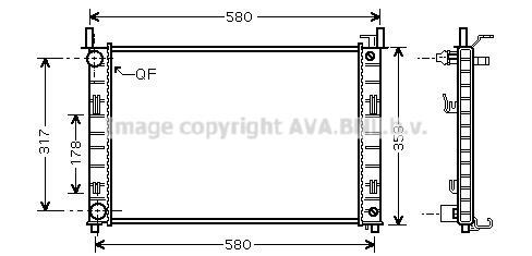 Radiateur moteur (Radiateur de refroidissement) AVA Deutschland GmbH ref. FD2324