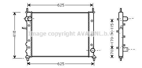 Radiateur moteur (Radiateur de refroidissement) AVA Deutschland GmbH ref. FT2227