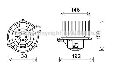 Pulseur d'air habitacle (Ventilateur habitacle) AVA Deutschland GmbH ref. HY7554