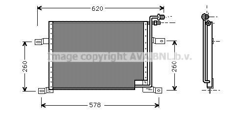 Condenseur, climatisation (Radiateur de climatisation) AVA Deutschland GmbH ref. JE5010