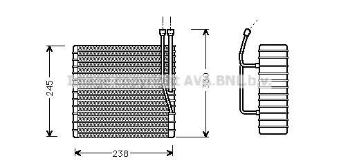 Evaporateur climatisation AVA Deutschland GmbH JEV012