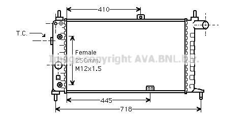 Radiateur moteur (Radiateur de refroidissement) AVA Deutschland GmbH OL2067