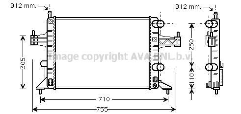 Radiateur moteur (Radiateur de refroidissement) AVA Deutschland GmbH OL2303