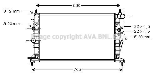Radiateur moteur (Radiateur de refroidissement) AVA Deutschland GmbH ref. OL2359