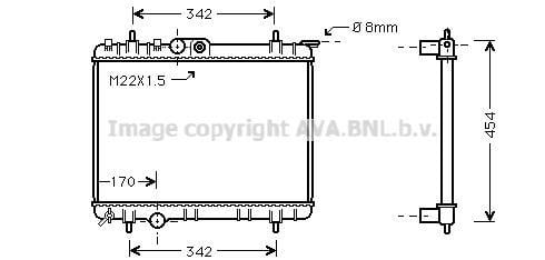 Radiateur moteur (Radiateur de refroidissement) AVA Deutschland GmbH ref. PE2190