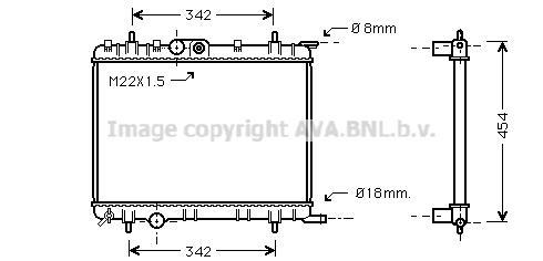 Radiateur moteur (Radiateur de refroidissement) AVA Deutschland GmbH ref. PE2206