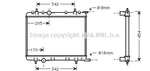 Radiateur moteur (Radiateur de refroidissement) AVA Deutschland GmbH PE2211