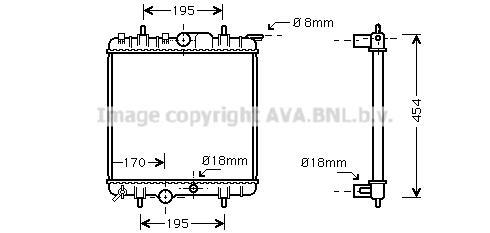 Radiateur moteur (Radiateur de refroidissement) AVA Deutschland GmbH PE2224