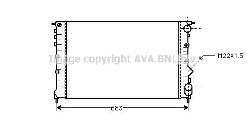 Radiateur moteur (Radiateur de refroidissement) AVA Deutschland GmbH RT2131