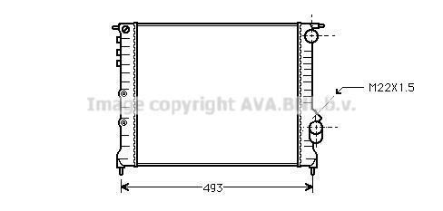 Radiateur moteur (Radiateur de refroidissement) AVA Deutschland GmbH RT2133
