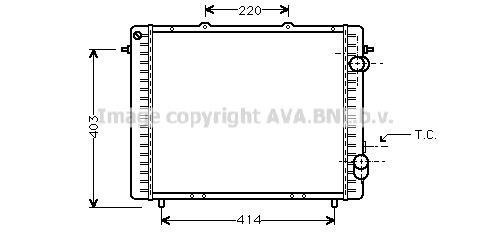 Radiateur moteur (Radiateur de refroidissement) AVA Deutschland GmbH ref. RT2159