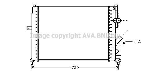 Radiateur moteur (Radiateur de refroidissement) AVA Deutschland GmbH RT2166