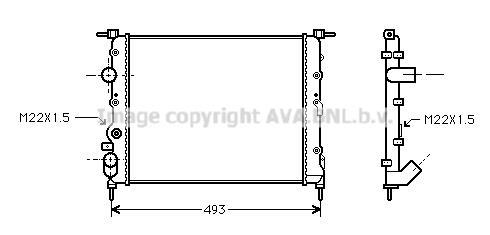 Radiateur moteur (Radiateur de refroidissement) AVA Deutschland GmbH RT2197