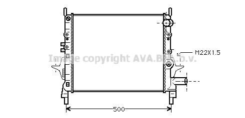 Radiateur moteur (Radiateur de refroidissement) AVA Deutschland GmbH RT2206
