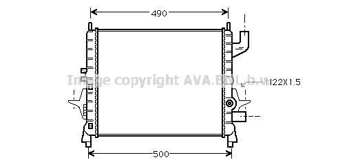 Radiateur moteur (Radiateur de refroidissement) AVA Deutschland GmbH RT2238