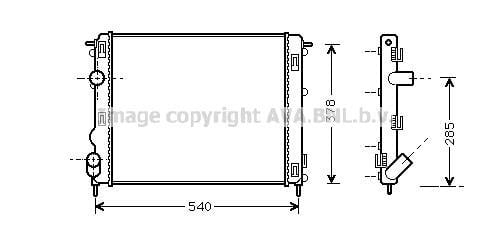 Radiateur moteur (Radiateur de refroidissement) AVA Deutschland GmbH RT2269