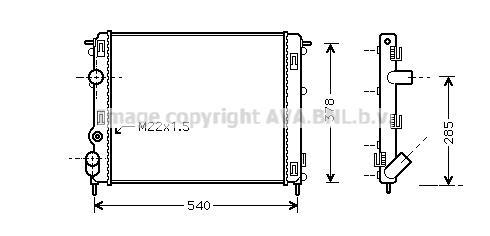 Radiateur moteur (Radiateur de refroidissement) AVA Deutschland GmbH RT2302