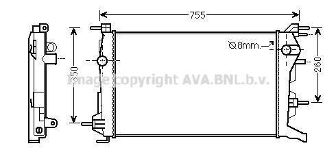 Radiateur moteur (Radiateur de refroidissement) AVA Deutschland GmbH RT2460