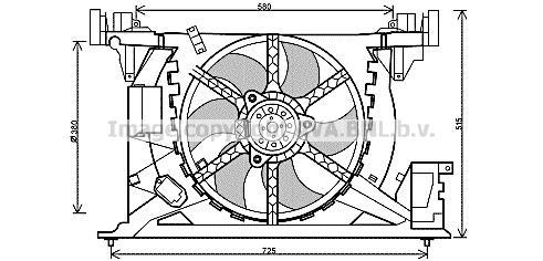 Ventilateur de refroidissement du moteur (Motoventilateur) AVA Deutschland GmbH RT7545