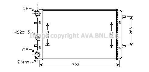 Radiateur moteur (Radiateur de refroidissement) AVA Deutschland GmbH VN2174