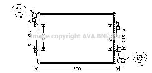 Radiateur moteur (Radiateur de refroidissement) AVA Deutschland GmbH VN2255