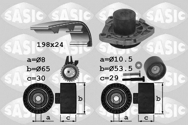 Bomba de agua + kit correa distribución SASIC ref. 3906033