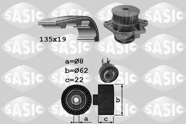 Pompe à eau + kit de courroie de distribution (Kit courroie de distribution) SASIC ref. 3906088