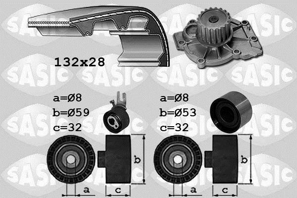 Bomba de agua + kit correa distribución SASIC ref. 3906107