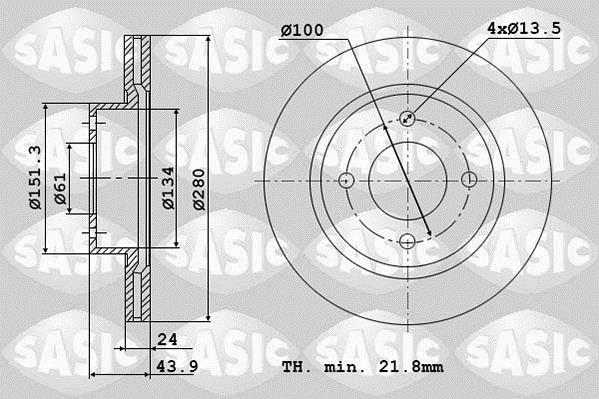 Disques de frein SASIC - 4004295J 4004295J