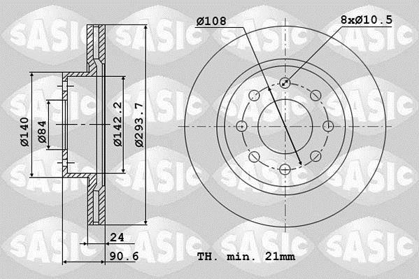 Disques de frein SASIC 6106075