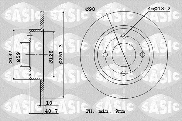 Disques de frein SASIC ref. 6106179