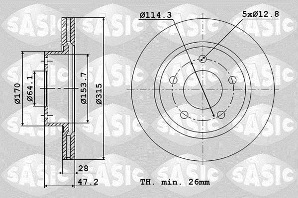 Disques de frein SASIC ref. 6106330