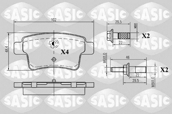 Jeu de 4 plaquettes de frein SASIC ref. 6210018
