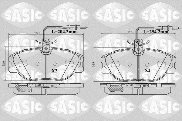Jeu de 4 plaquettes de frein SASIC ref. 6210028
