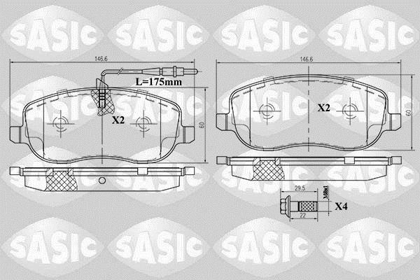 Jeu de 4 plaquettes de frein SASIC ref. 6210029