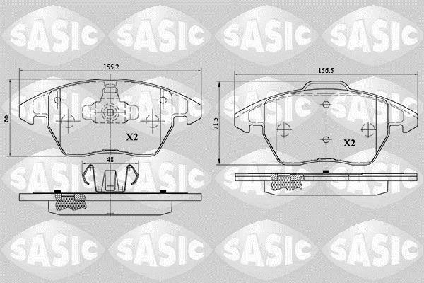 Jeu de 4 plaquettes de frein SASIC ref. 6210046
