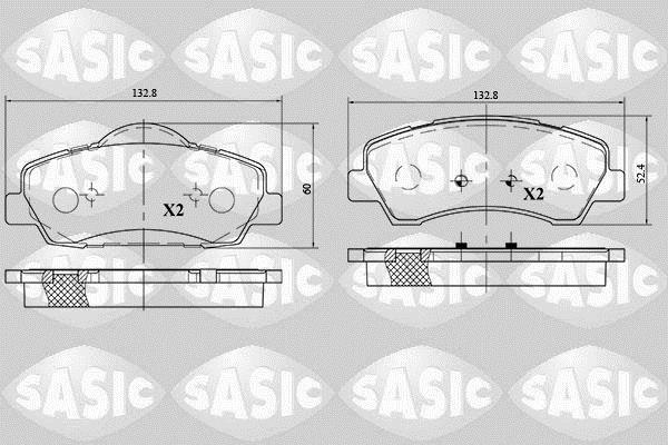 Jeu de 4 plaquettes de frein SASIC ref. 6210049