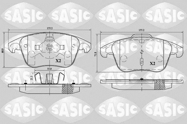 Jeu de 4 plaquettes de frein SASIC ref. 6210054