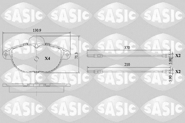 Jeu de 4 plaquettes de frein SASIC ref. 6210068