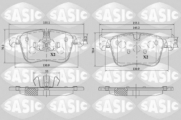 Jeu de 4 plaquettes de frein SASIC ref. 6210086