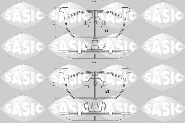 Jeu de 4 plaquettes de frein SASIC 6210103