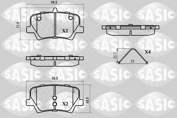 Jeu de 4 plaquettes de frein SASIC ref. 6210159