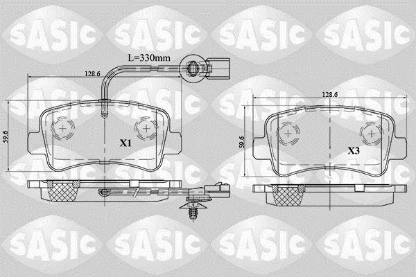 Jeu de 4 plaquettes de frein SASIC ref. 6214021