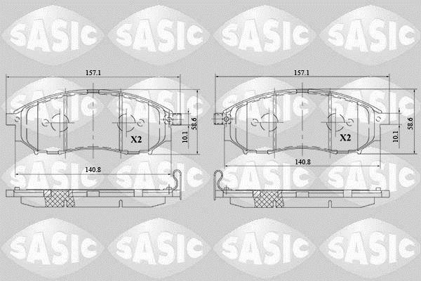 Jeu de 4 plaquettes de frein SASIC ref. 6214036