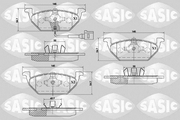Jeu de 4 plaquettes de frein SASIC ref. 6216002